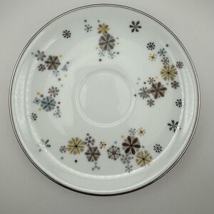 Noritake MCM Saucer set with Silver Trim